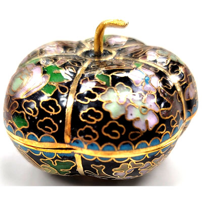 CLOISONNE BOX12 2"X1.75" BLACK